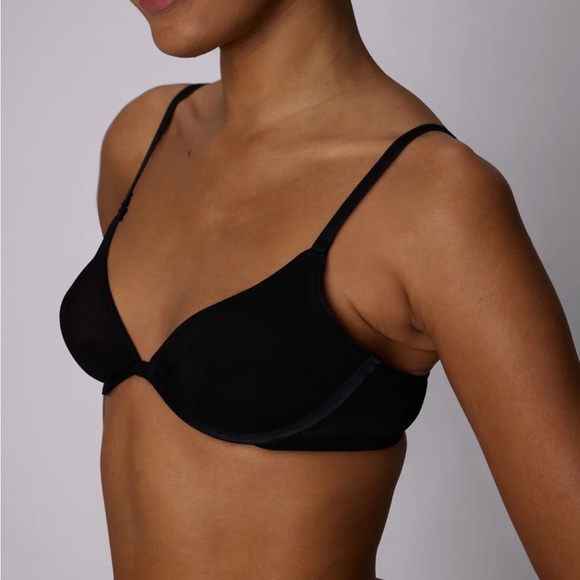 NWOT Parade, sheer underwire triangle bra, black 34B - Picture 2 of 7